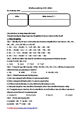 Đề kiểm tra tiết lớp 10 (nâng cao)  Đề số 4